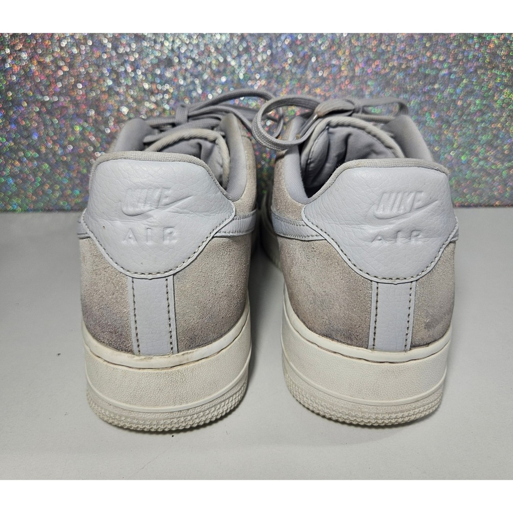Nike Air Force 1 '07 Low White Silver‎ Suede Leather Sneakers 616725-011 Mens 10 - Picture 4 of 7